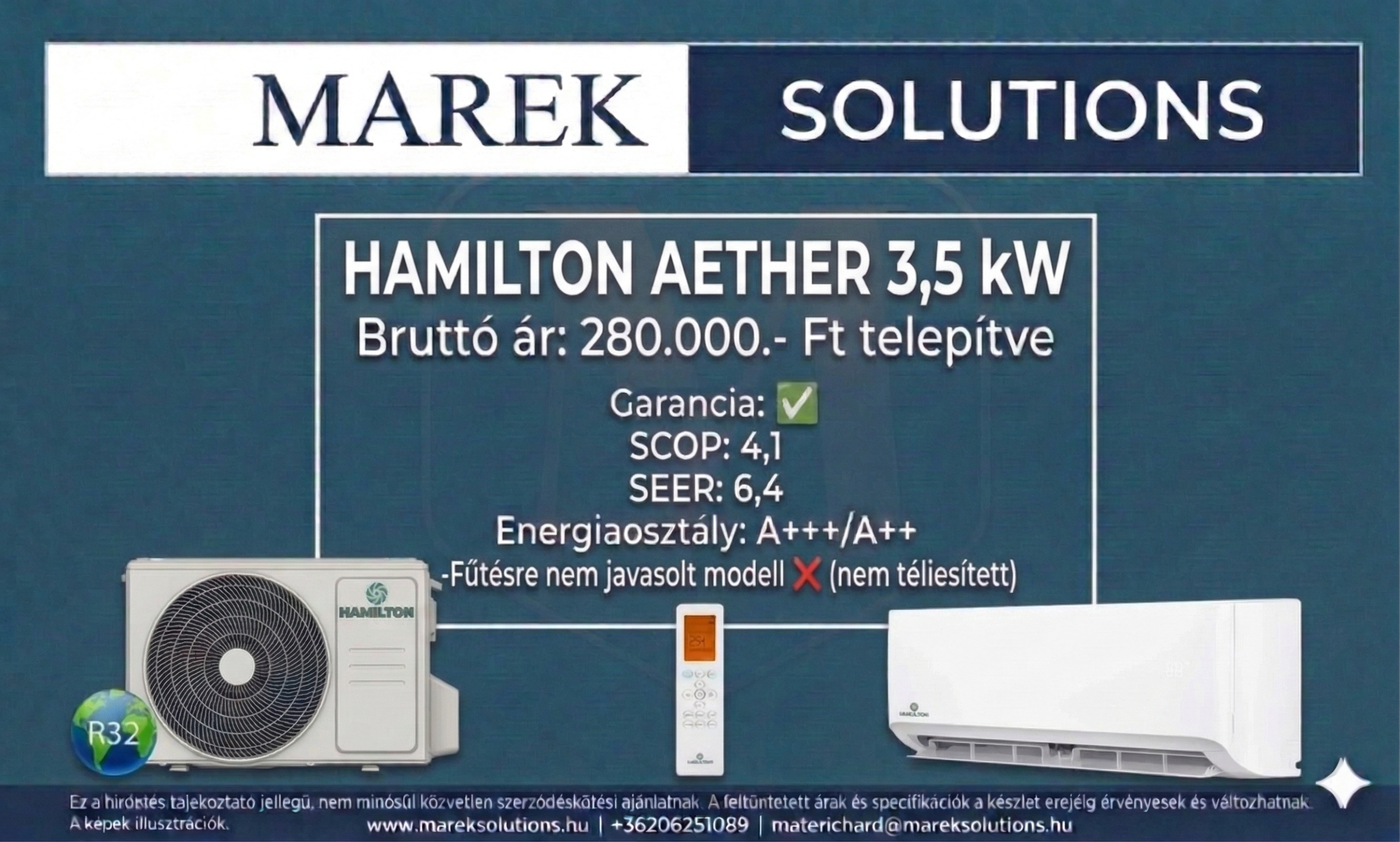 Hamilton Aether 3,5 kW klíma – Marek Solutions ajánlat