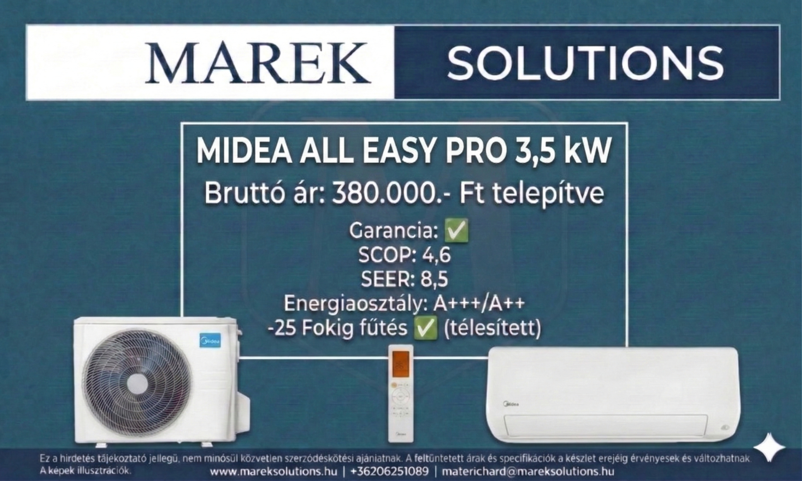 Midea All Easy Pro 3,5 kW klíma – Marek Solutions ajánlat