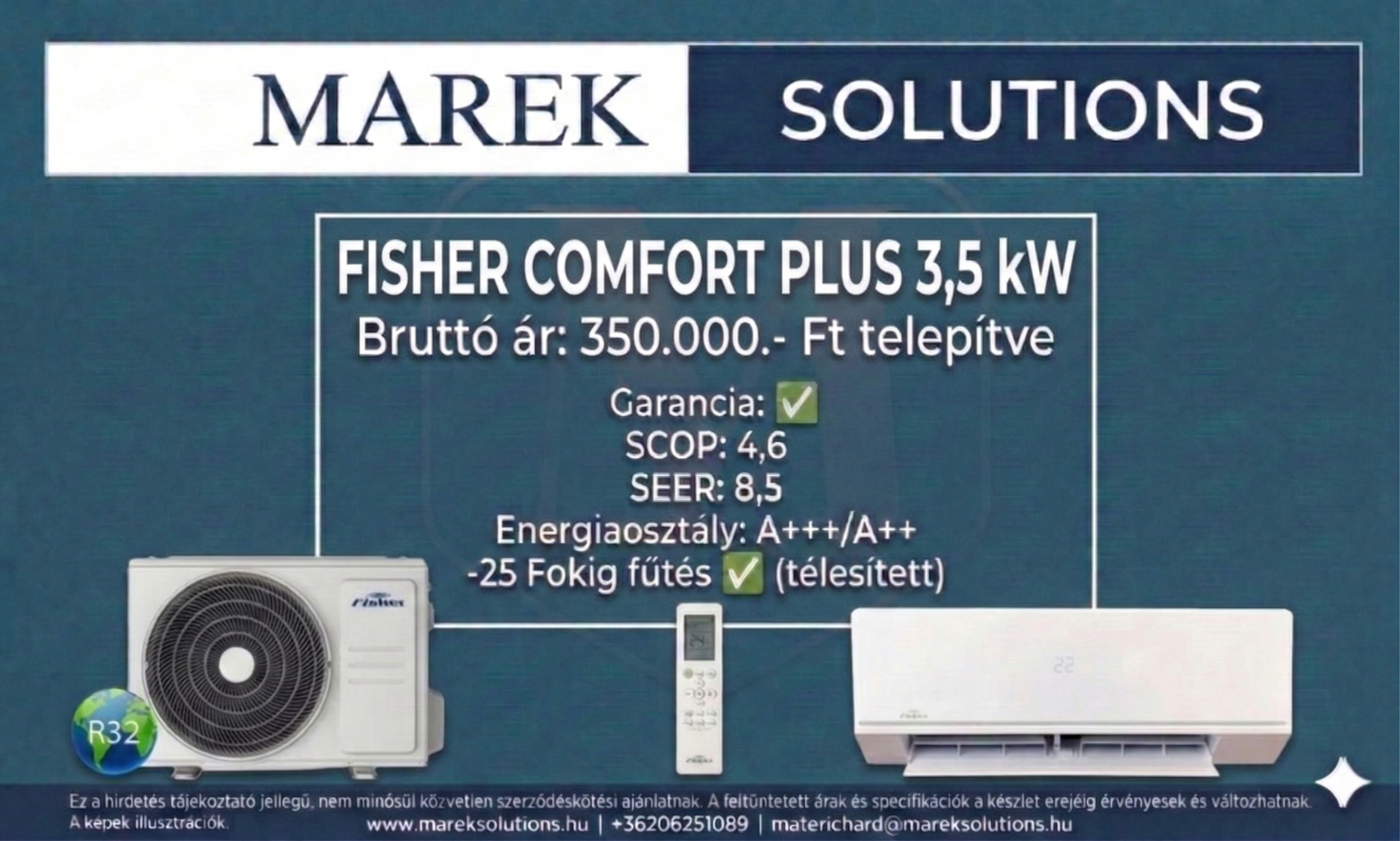 Fisher Comfort Plus 3,5 kW klíma – Marek Solutions ajánlat