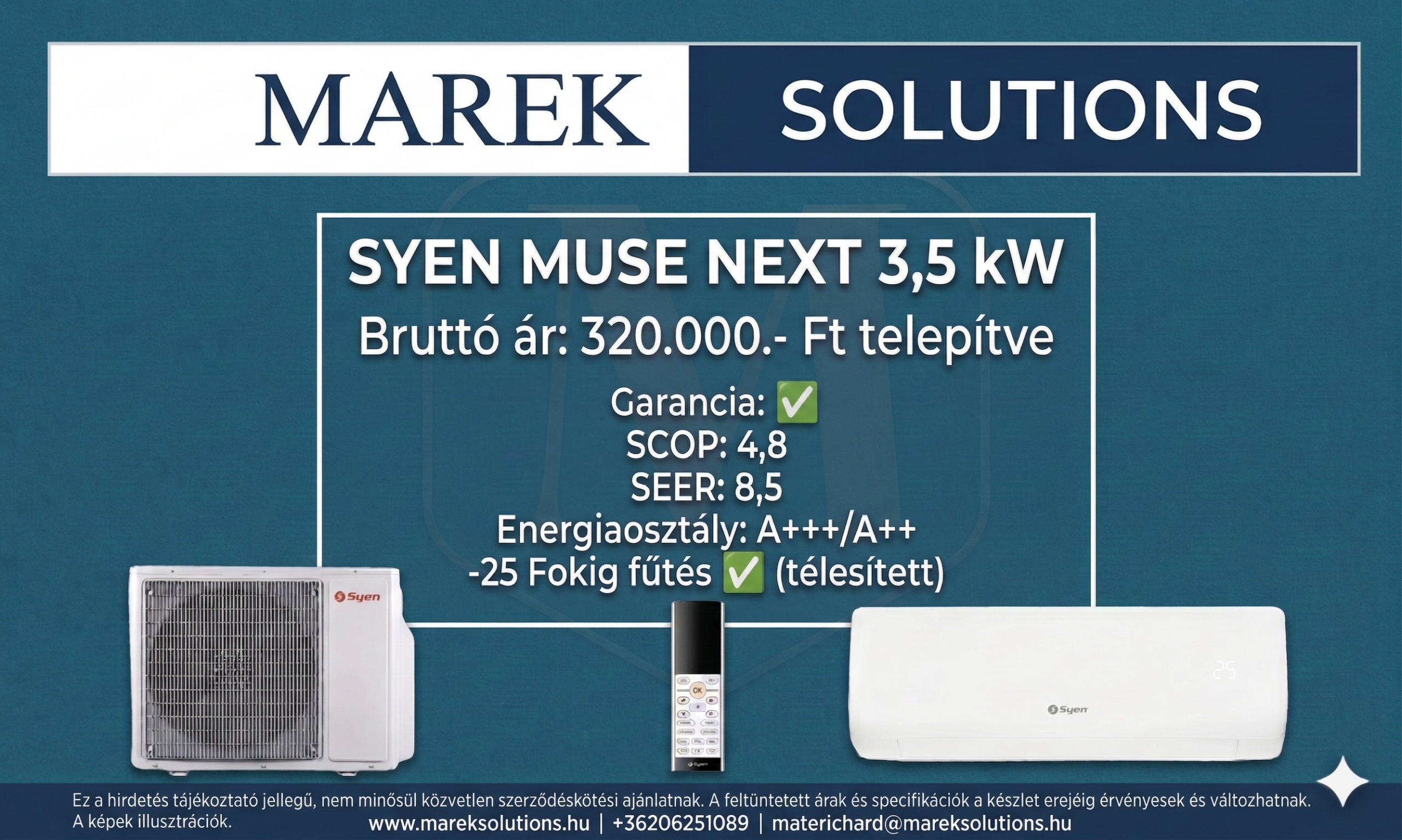 Syen Muse Next 3,5 kW klíma – Marek Solutions ajánlat
